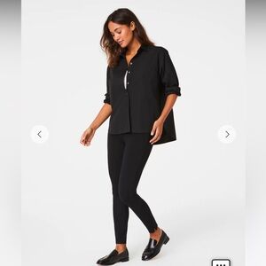 SPANXsmooth NWT Ponte Zip Legging Black Size Small